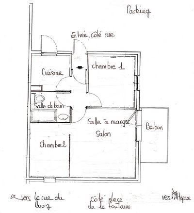 plan d'un appartement de 35m2