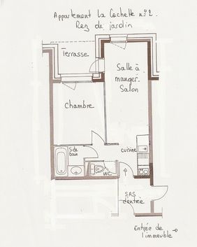 plan de l'appartement de la Cachette à valmorel
