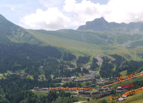 Situation de l'appartement de La Cachette dans Valmorel