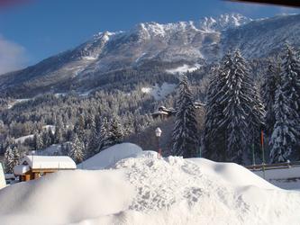 Appartement de Valmorel en location saisonnire : la vue depuis la cuisine