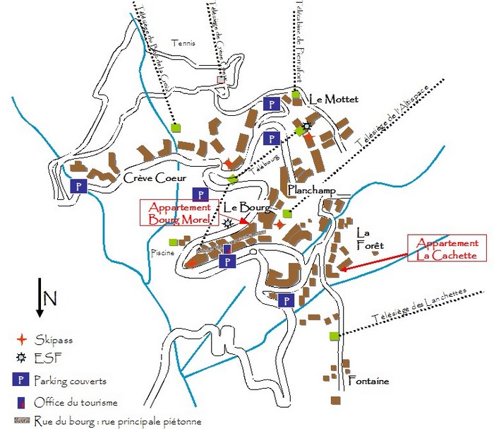 localisations des appartements de Valmorel